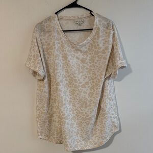 Wonderly Beige Animal Print Short Sleeve Top